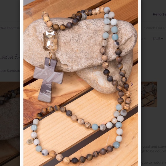 Bohemian “ Louise “ Necklace in Sandstone Amazonite R3A - Picture 1 of 5